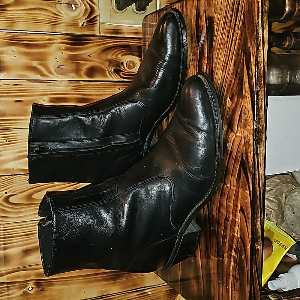 Black Cowboy Boots, Size 10